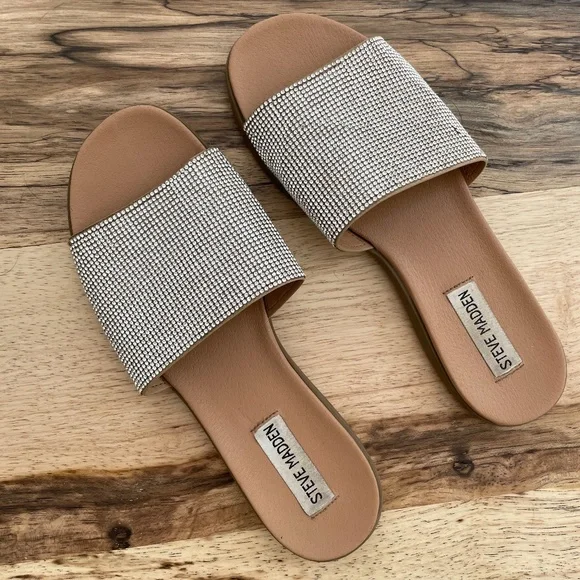 Women's Sandals Steve Madden Sparkly Flat Sandals Steve